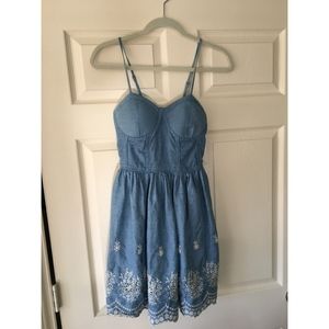 Light Blue Embroidered Summer Dress